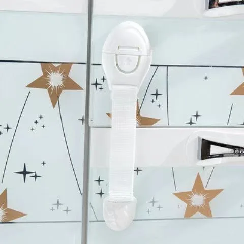 Infant Drawer Safety Lock – Baby Cabinet Lock, Fridge Strap, Childproof Adhesive (Blue/Pink) - Image 6