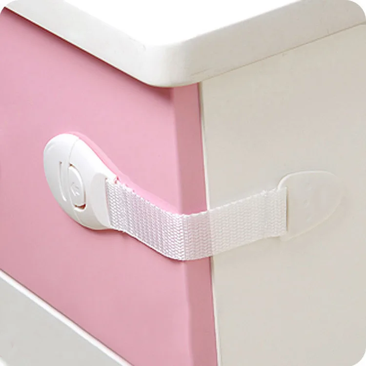 Infant Drawer Safety Lock – Baby Cabinet Lock, Fridge Strap, Childproof Adhesive (Blue/Pink)